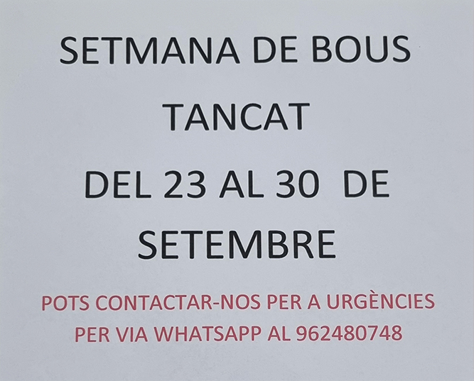 SETMANA DE BOUS TANCAT